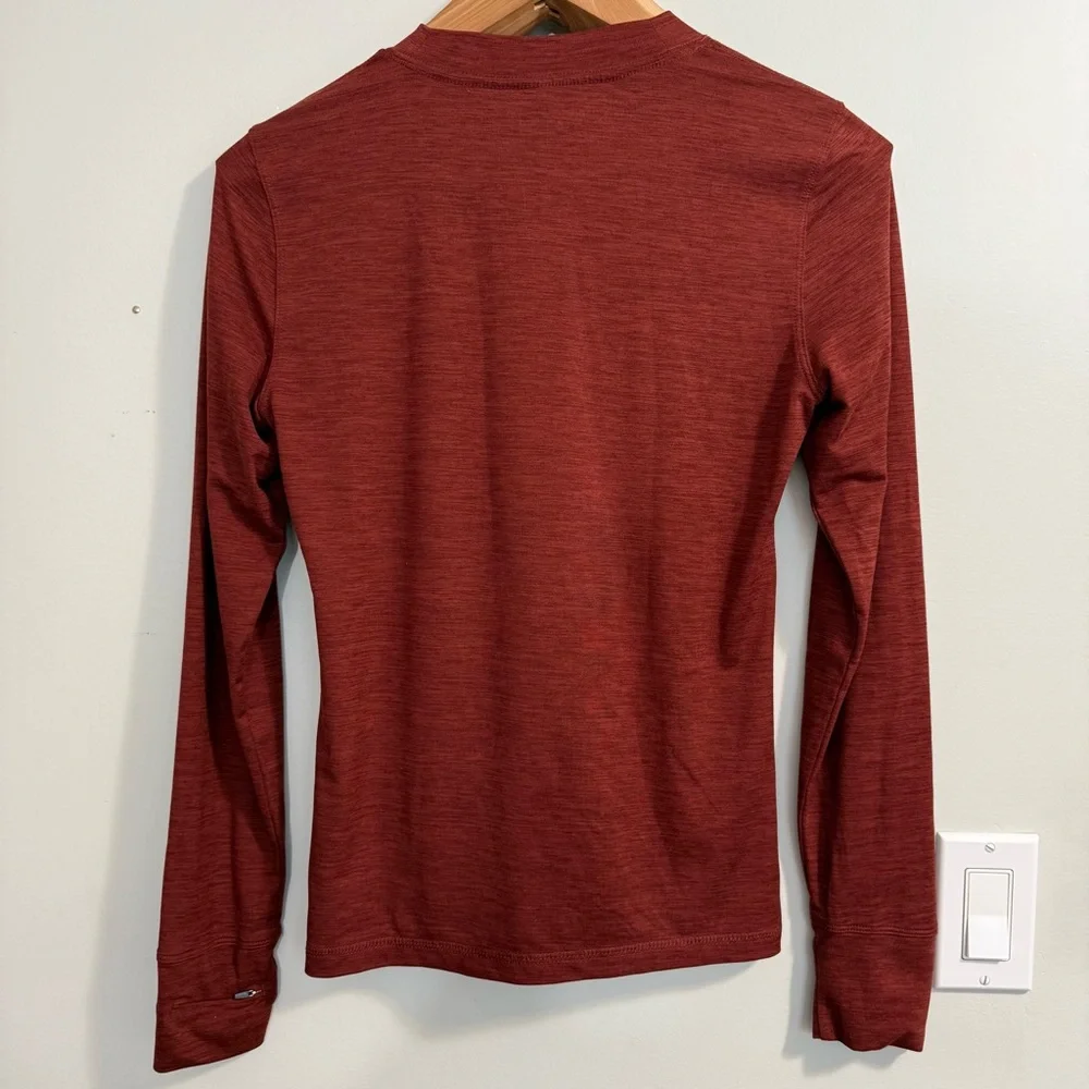 Vuori Women's Long Sleeve Lux Tee Brick Heather Medium - Picture 6 of 11